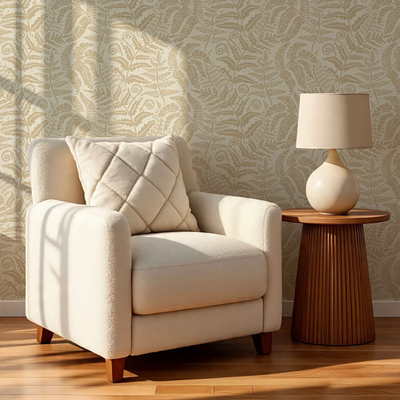 Gloria Fern Gold Wallpaper