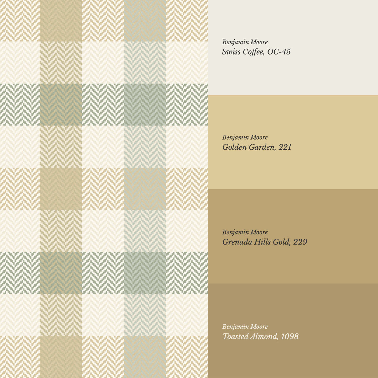 Gloria Tartan Plaid Check Sage Gold Wallpaper