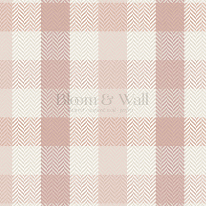 Gloria Tartan Plaid Check Blush Wallpaper