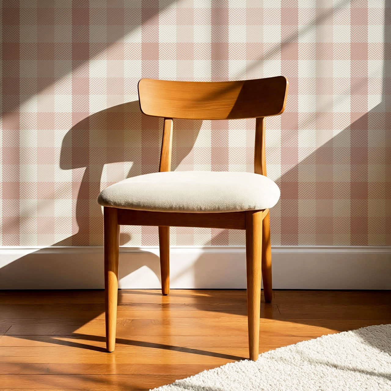 Gloria Tartan Plaid Check Blush Wallpaper