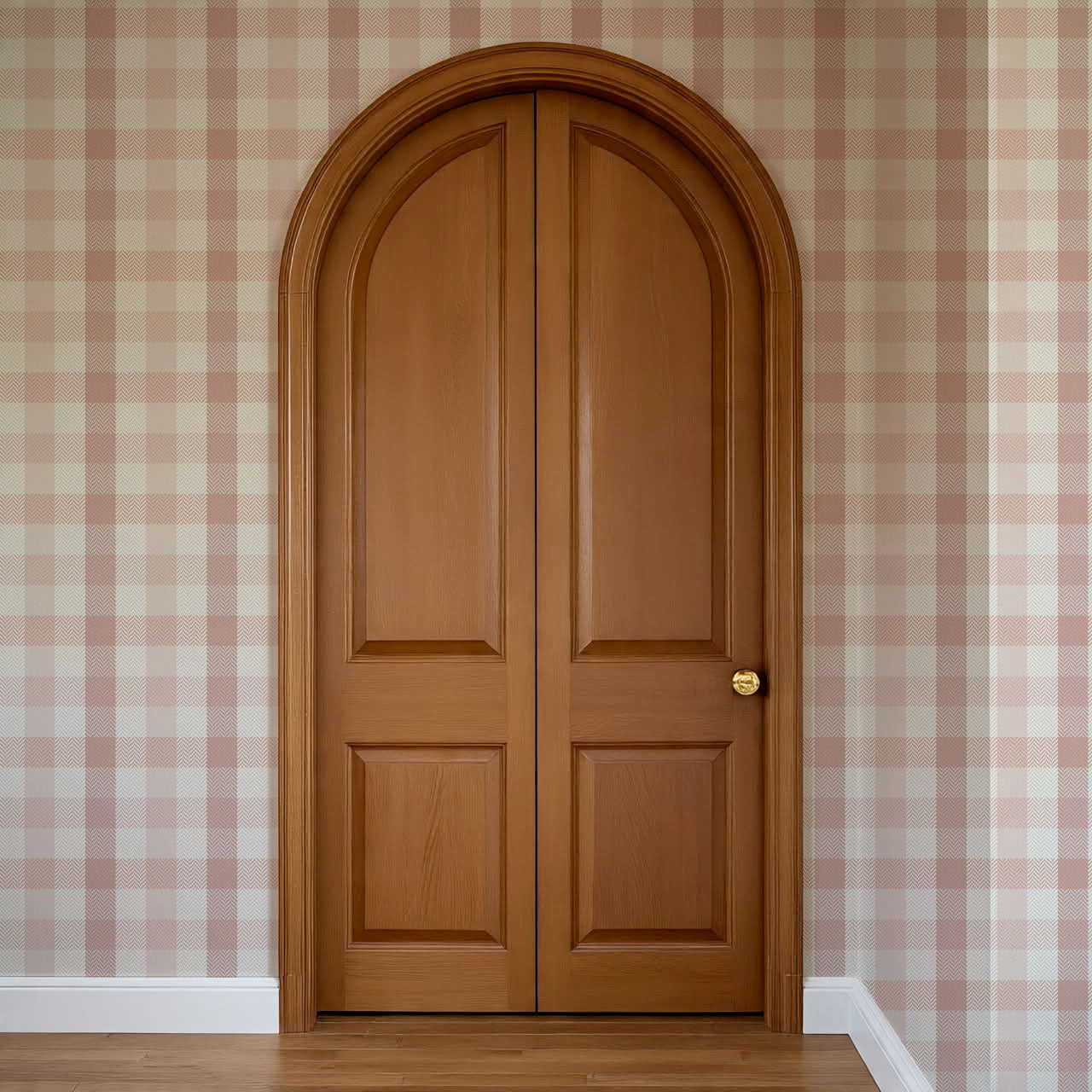 Gloria Tartan Plaid Check Blush Wallpaper