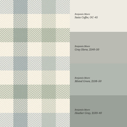 Gloria Tartan Plaid Check Sage Blue Wallpaper