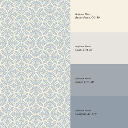 Monique Geometric Petals French Blue Wallpaper