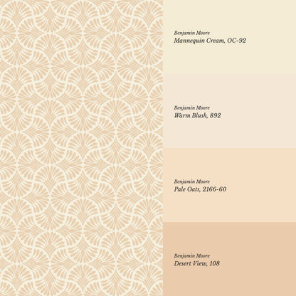 Monique Geometric Petals Coral Wallpaper