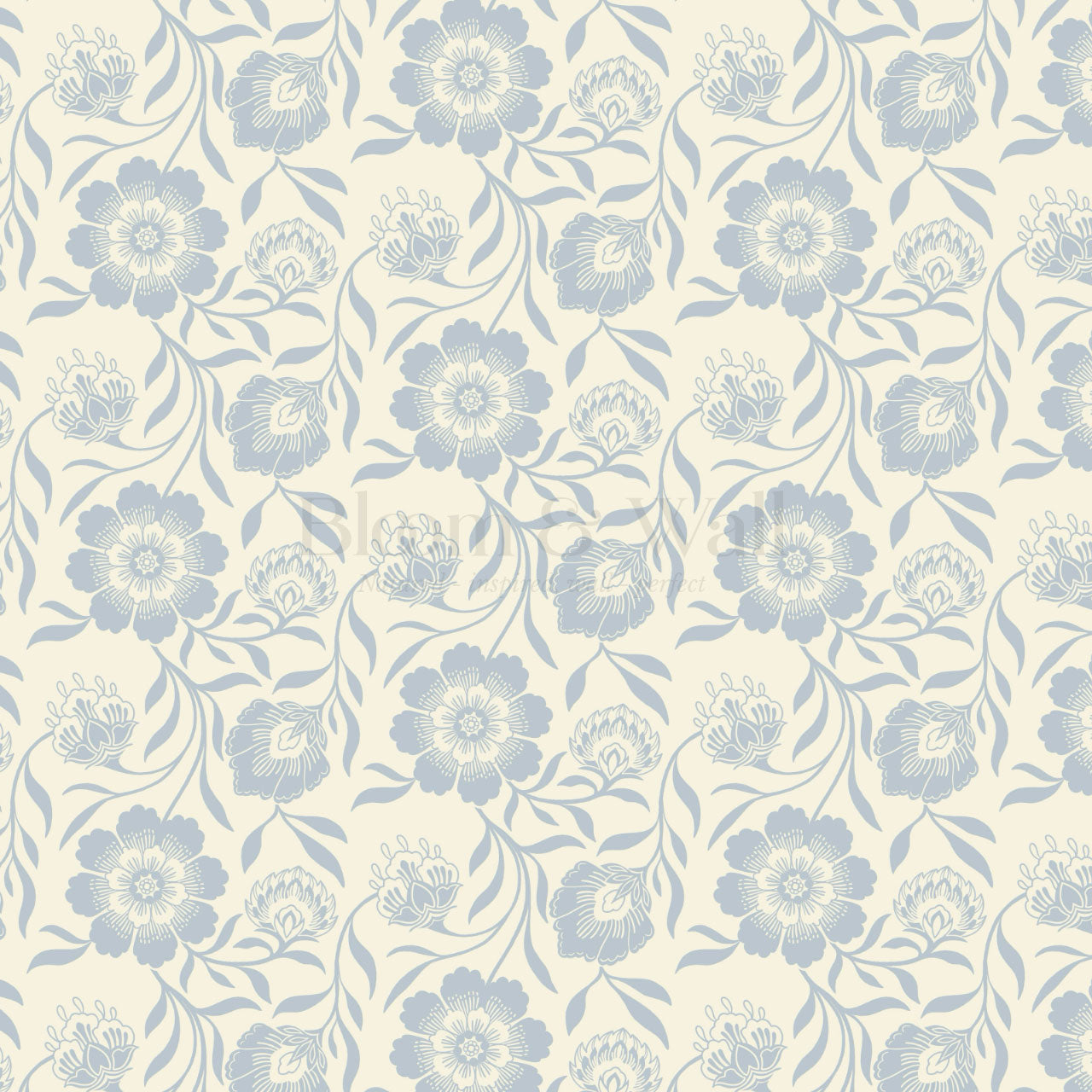 Grace Botanicals French Blue Wallpaper