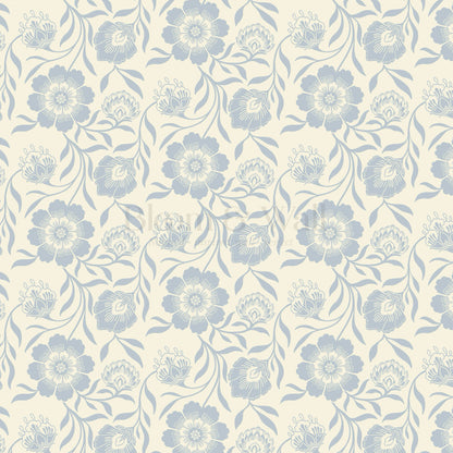 Grace Botanicals French Blue Wallpaper
