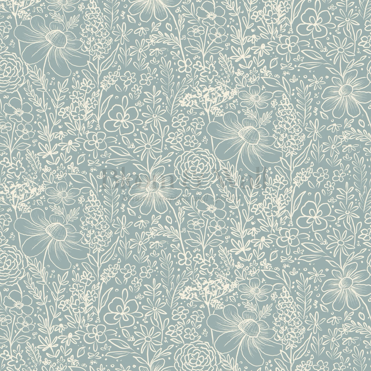 Daisy Meadow Teal Wallpaper