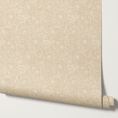 Jolene Delicate Botanicals Coral Wallpaper