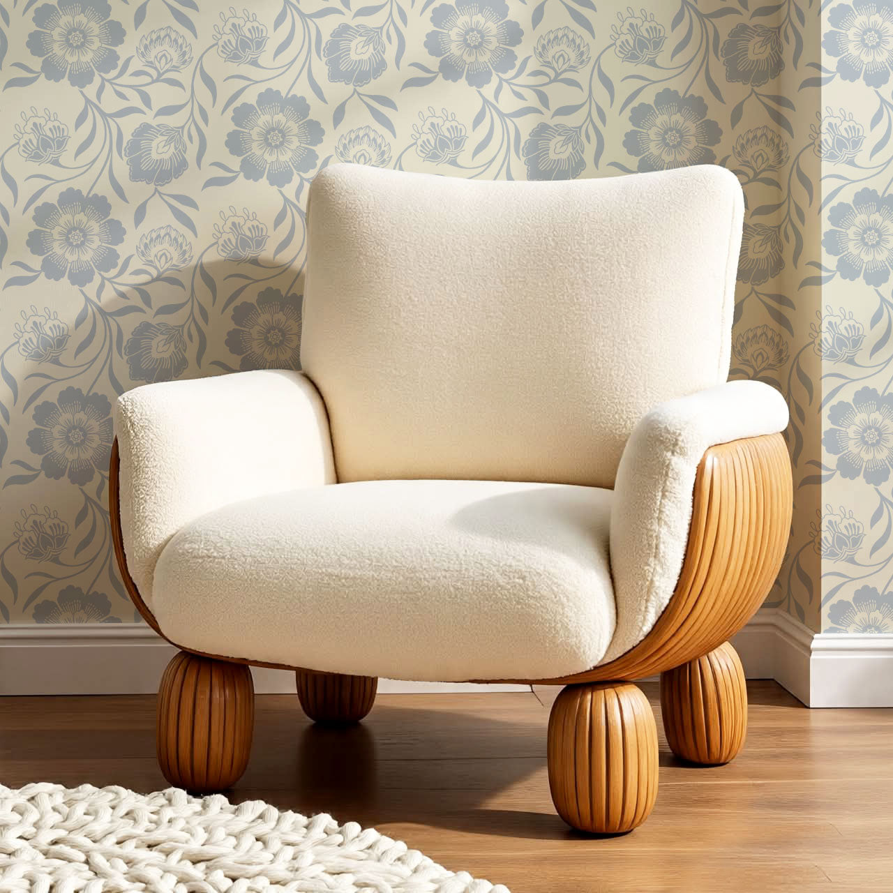 Grace Botanicals French Blue Wallpaper