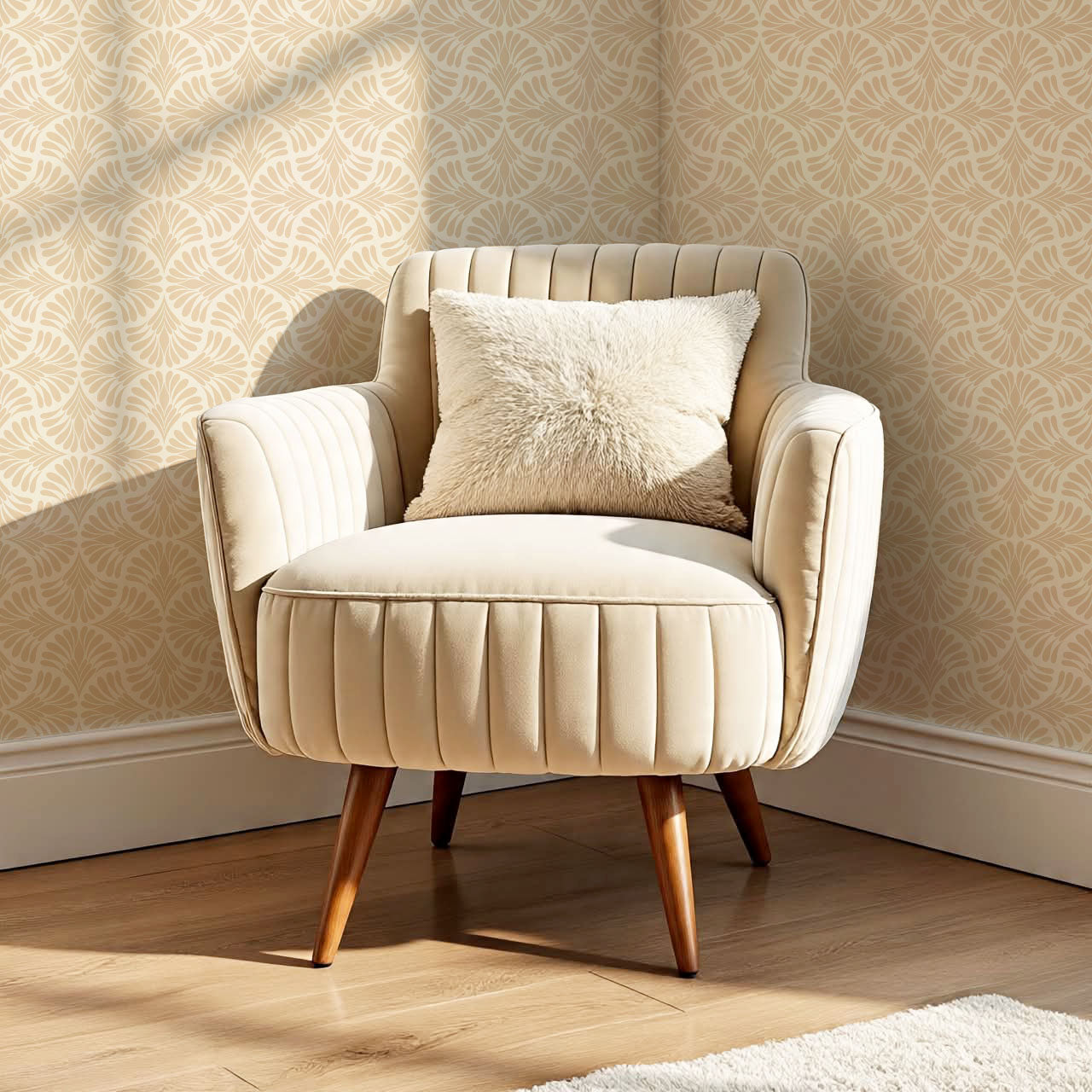 Monique Geometric Petals Coral Wallpaper