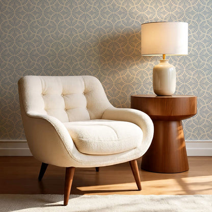 Monique Geometric Petals French Blue Wallpaper