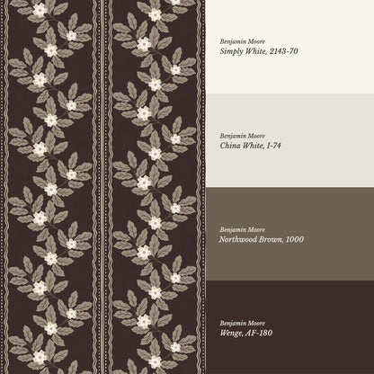 Grace Vertical Botany Brown Wallpaper