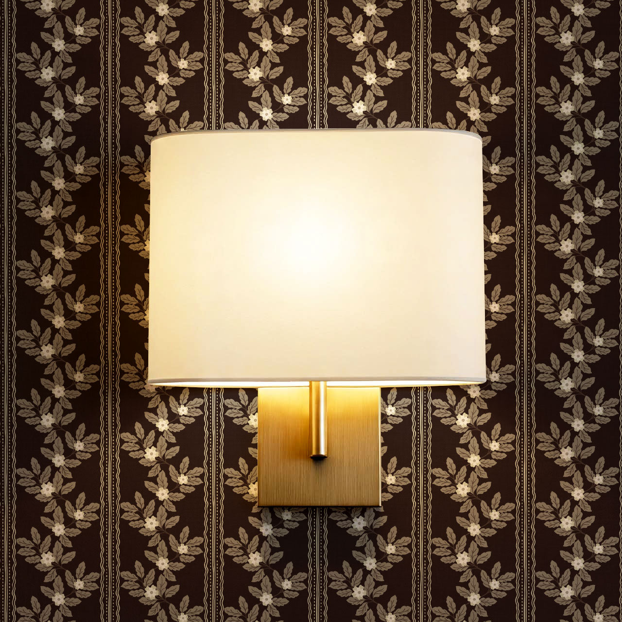 Grace Vertical Botany Brown Wallpaper