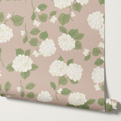Gracelyn Hydrangea Blooms Mauve Wallpaper