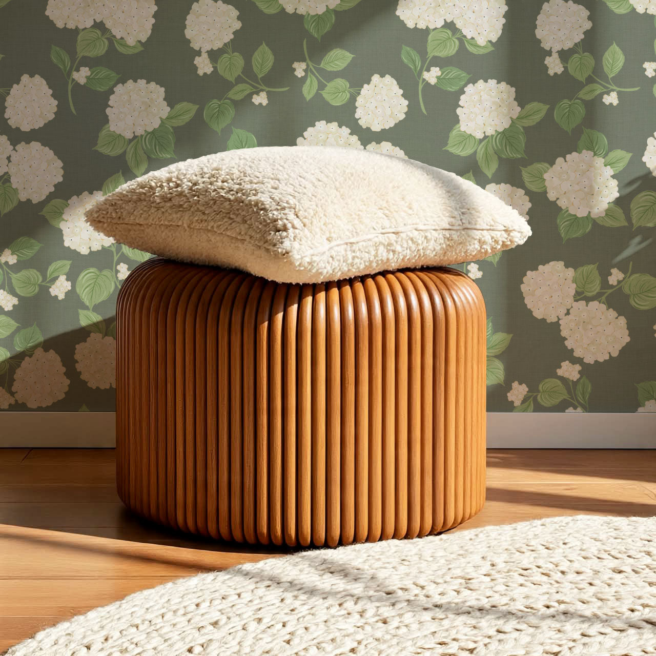 Gracelyn Hydrangea Blooms Green Wallpaper