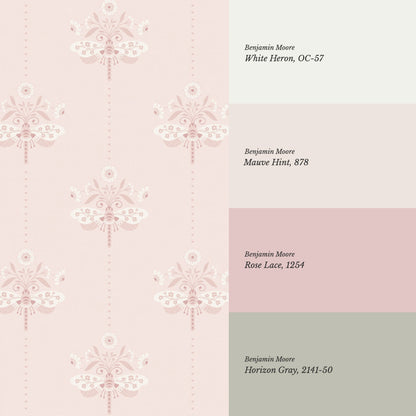 Gracie Rosewing Hearts Pink Wallpaper