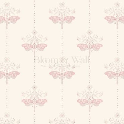 Gracie Rosewing Hearts Cream Blush Wallpaper