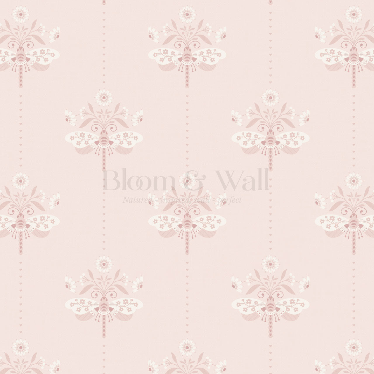 Gracie Rosewing Hearts Pink Wallpaper