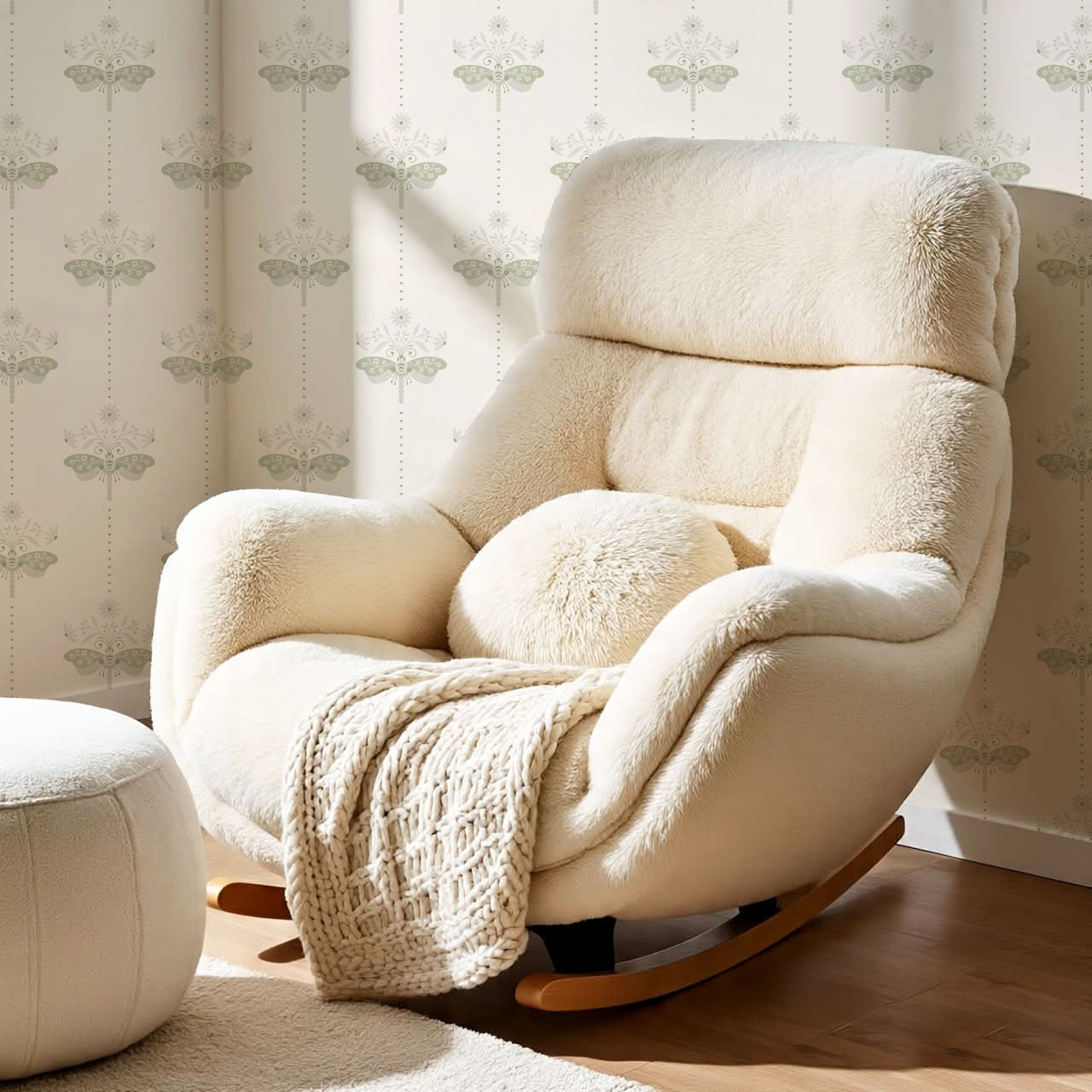 Gracie Rosewing Hearts Cream Sage Wallpaper