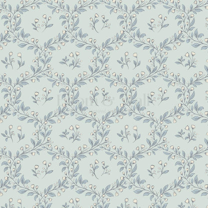 Hadley Leafy Ogee Sky Wallpaper