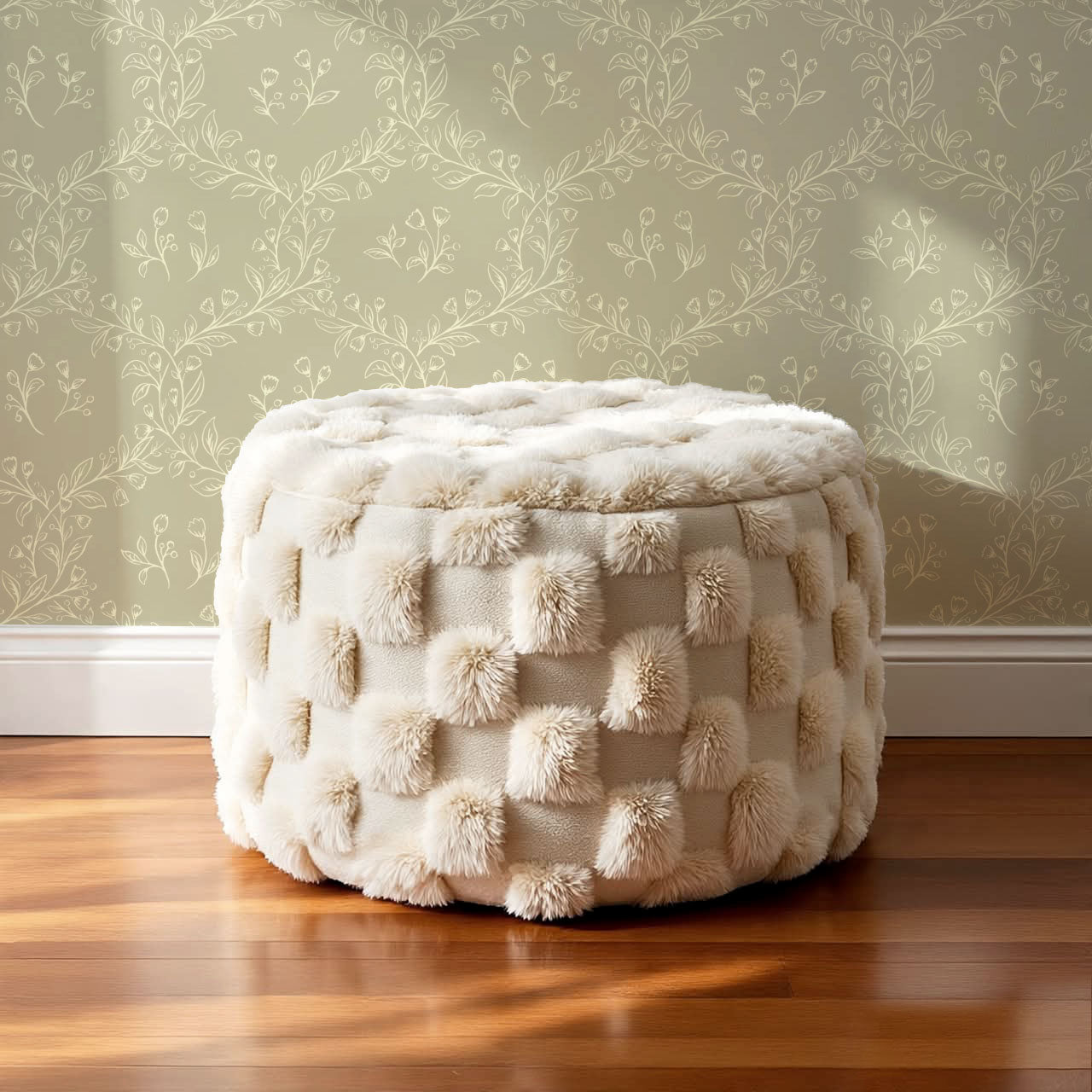 Hadley Leafy Ogee Stone Wallpaper