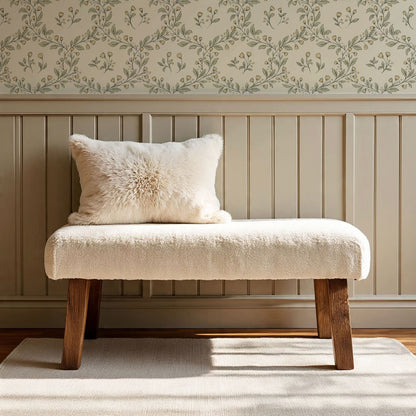 Hadley Leafy Ogee Butter Green Wallpaper