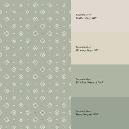 Hailey Foulard Sage Wallpaper