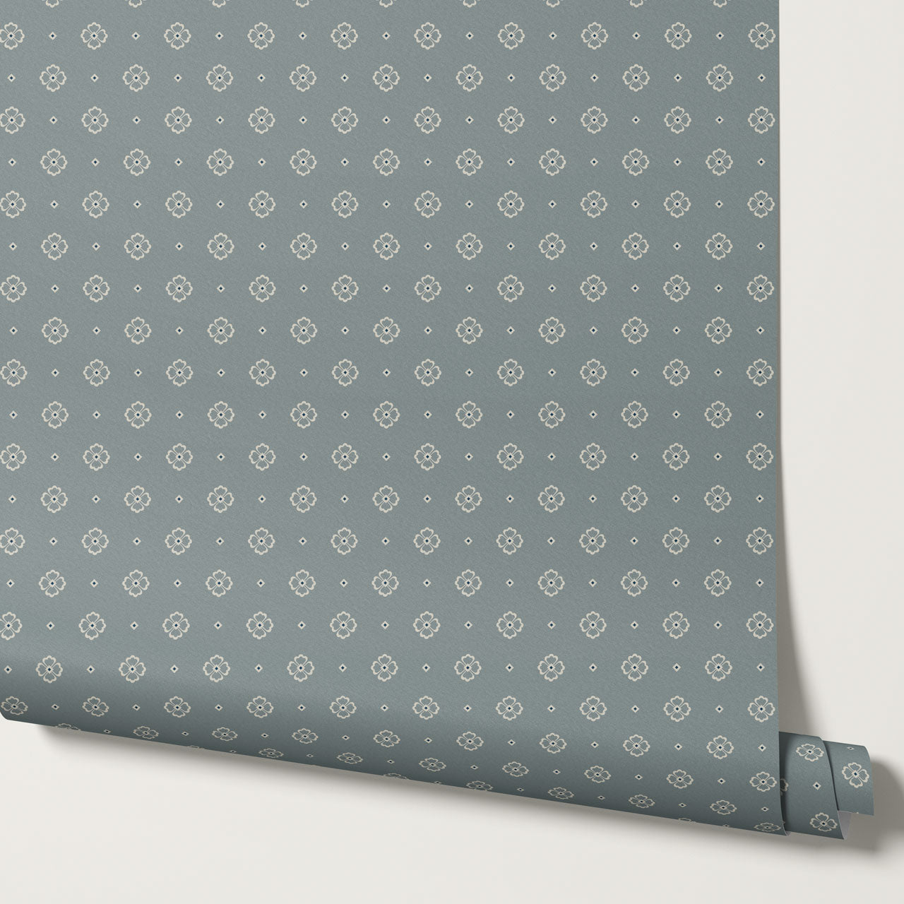 Hailey Foulard Dusty Teal Wallpaper
