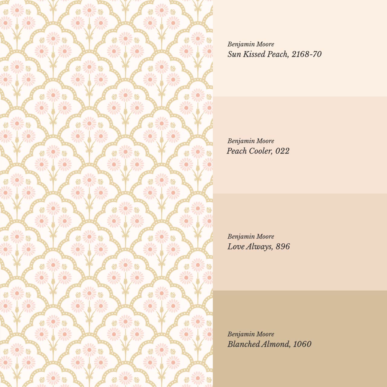 Haisley Scalloped Bloom Blush Honey Wallpaper