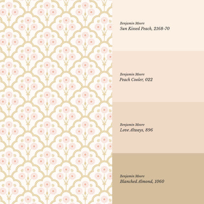 Haisley Scalloped Bloom Blush Honey Wallpaper