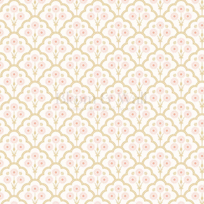 Haisley Scalloped Bloom Blush Honey Wallpaper