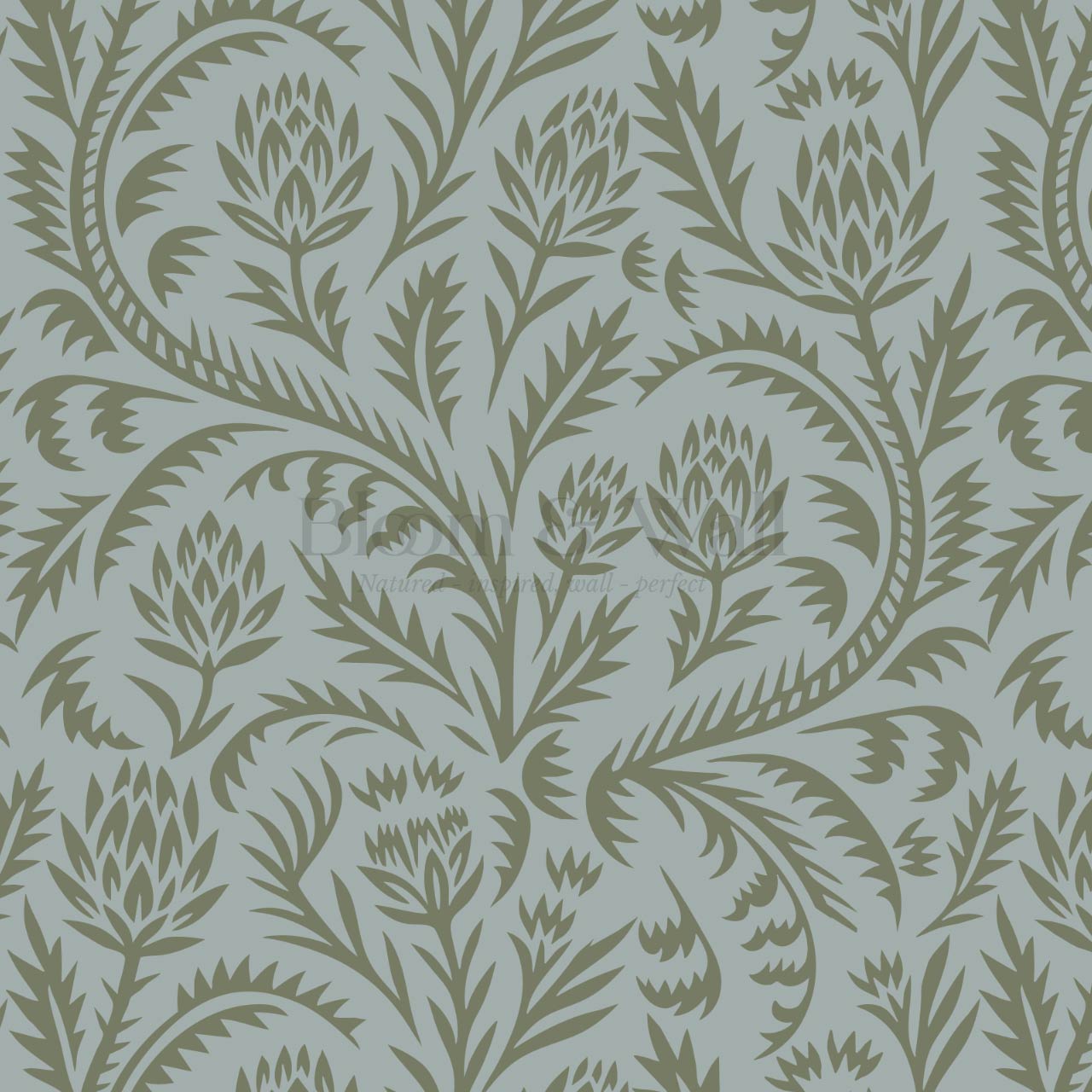 Hannah Folkfloral Woodcut Forest Wallpaper