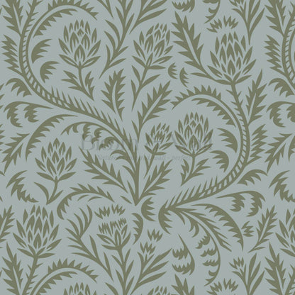 Hannah Folkfloral Woodcut Forest Wallpaper