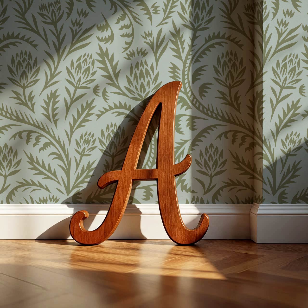 Hannah Folkfloral Woodcut Forest Wallpaper