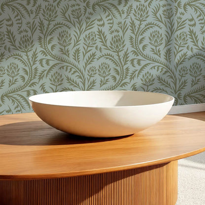 Hannah Folkfloral Woodcut Forest Wallpaper