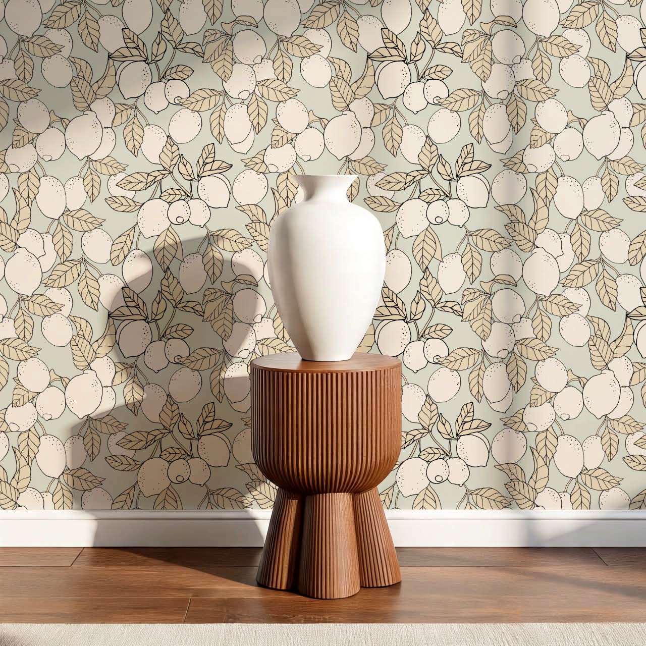 Hannah Lemons Sage Cream Wallpaper