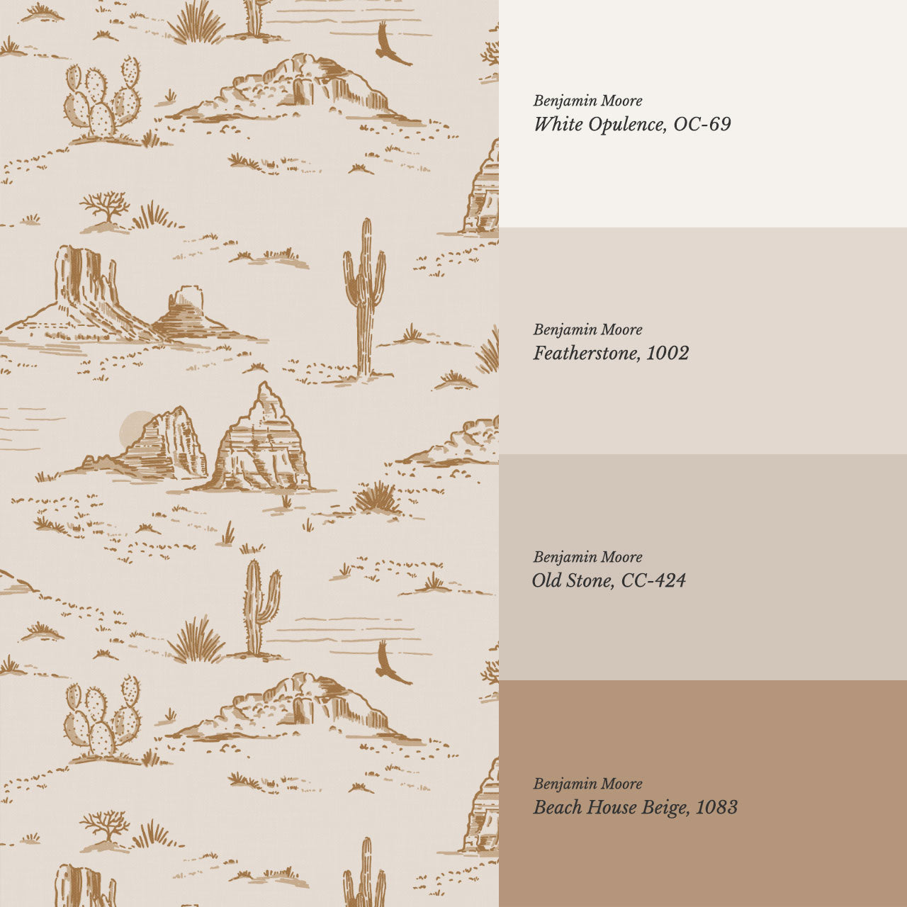 Harlow Western Desert Landscape Ochre Wallpaper