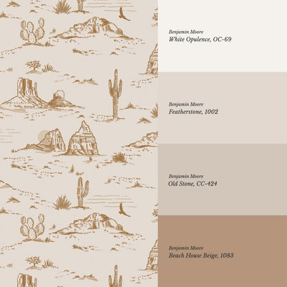 Harlow Western Desert Landscape Ochre Wallpaper