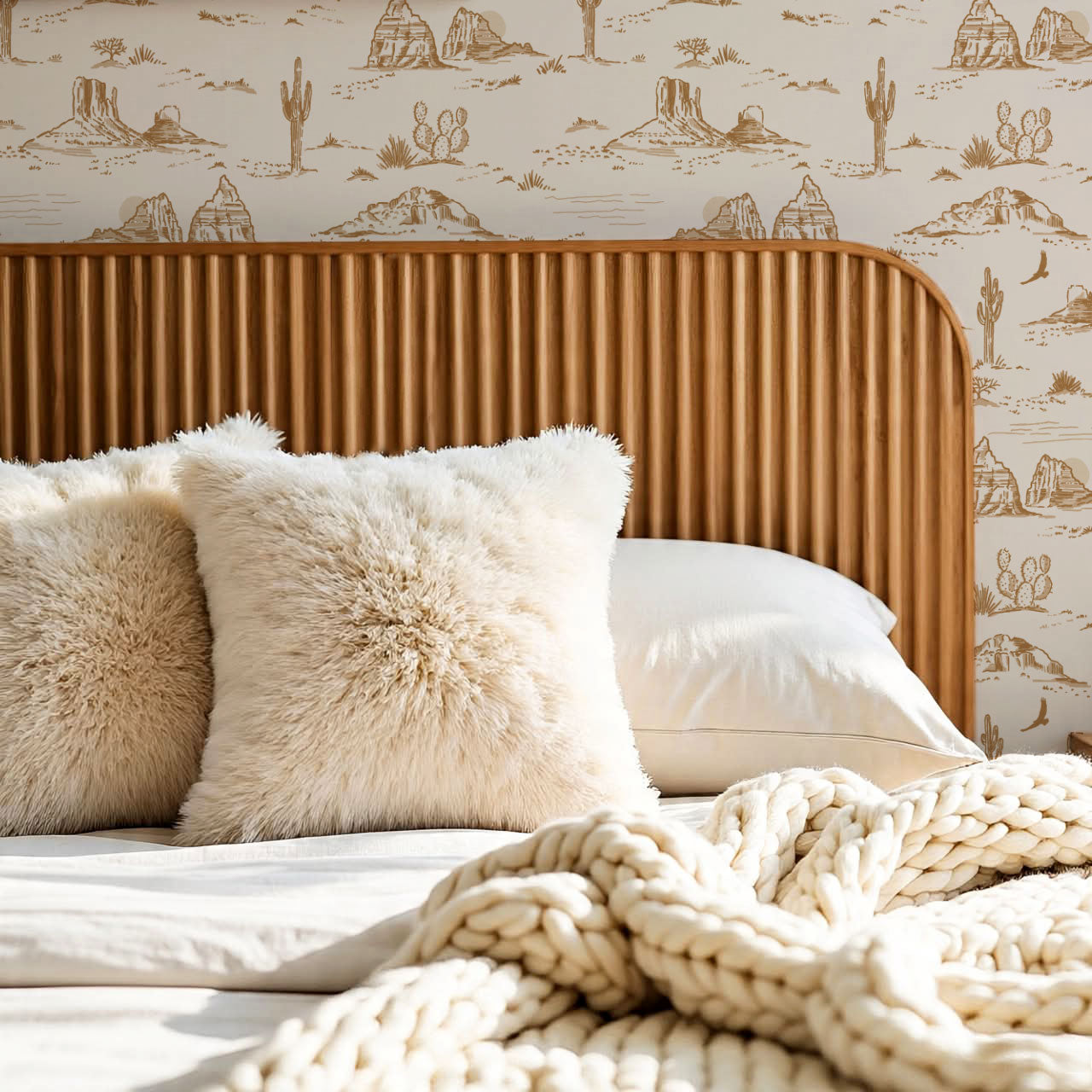Harlow Western Desert Landscape Ochre Wallpaper