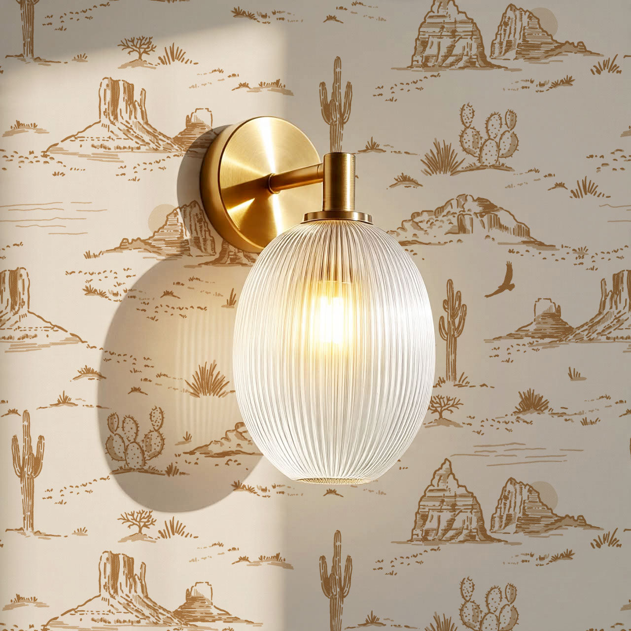 Harlow Western Desert Landscape Ochre Wallpaper