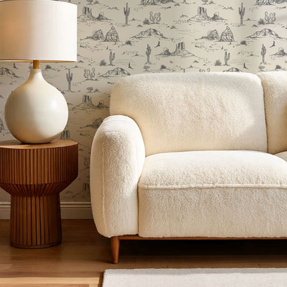 Harlow Western Desert Landscape Gray Wallpaper