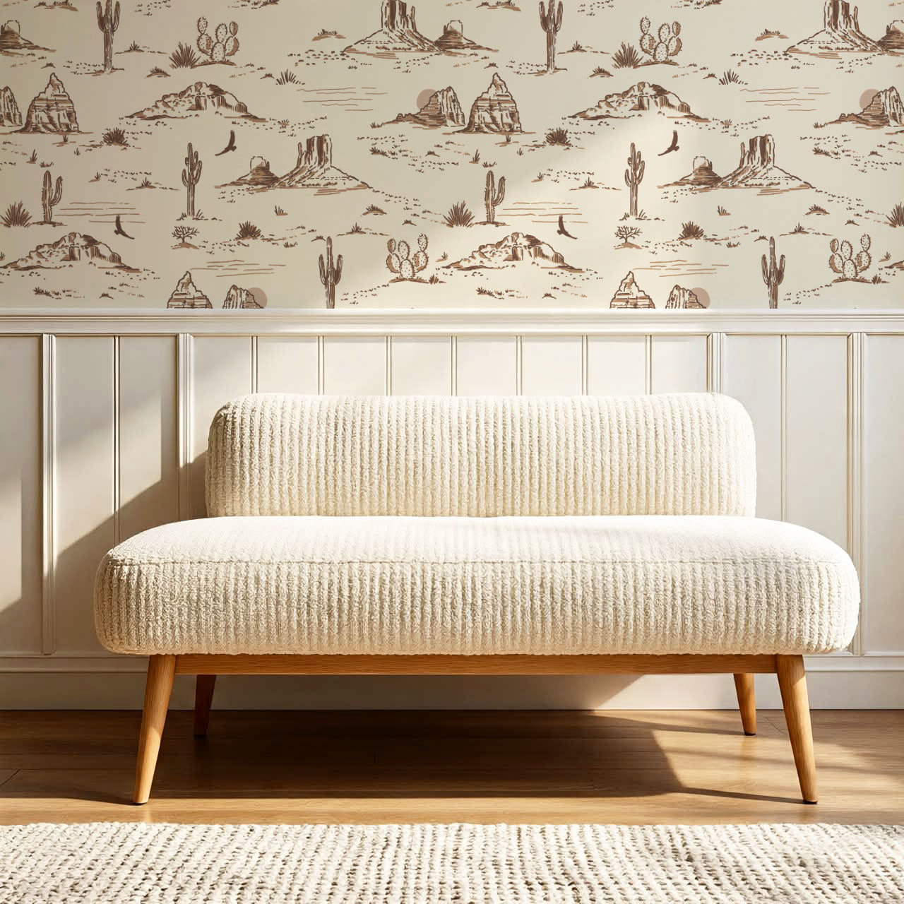 Harlow Western Desert Landscape Brown Wallpaper