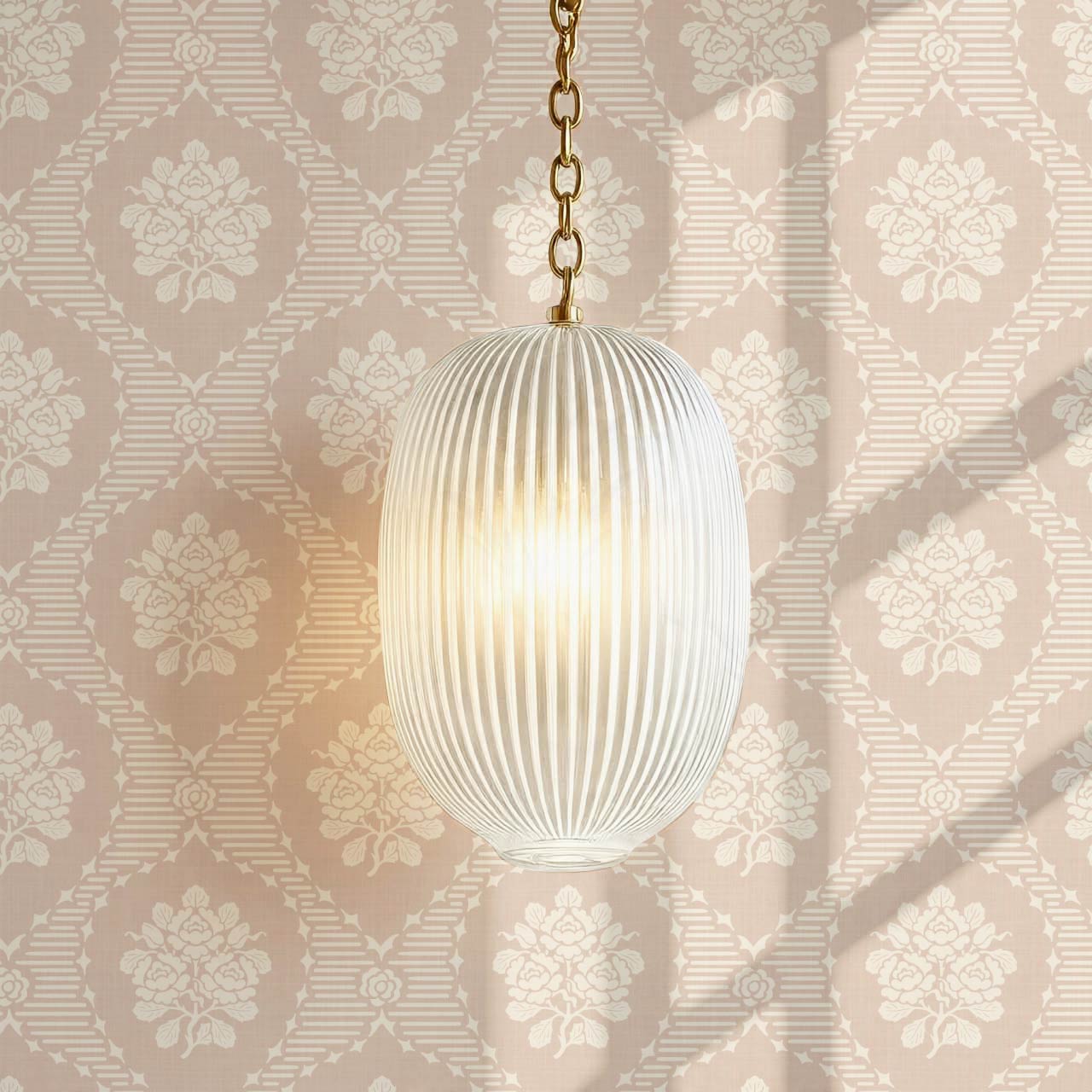 Harmony Ogee Lattice Bouquet Blush Wallpaper