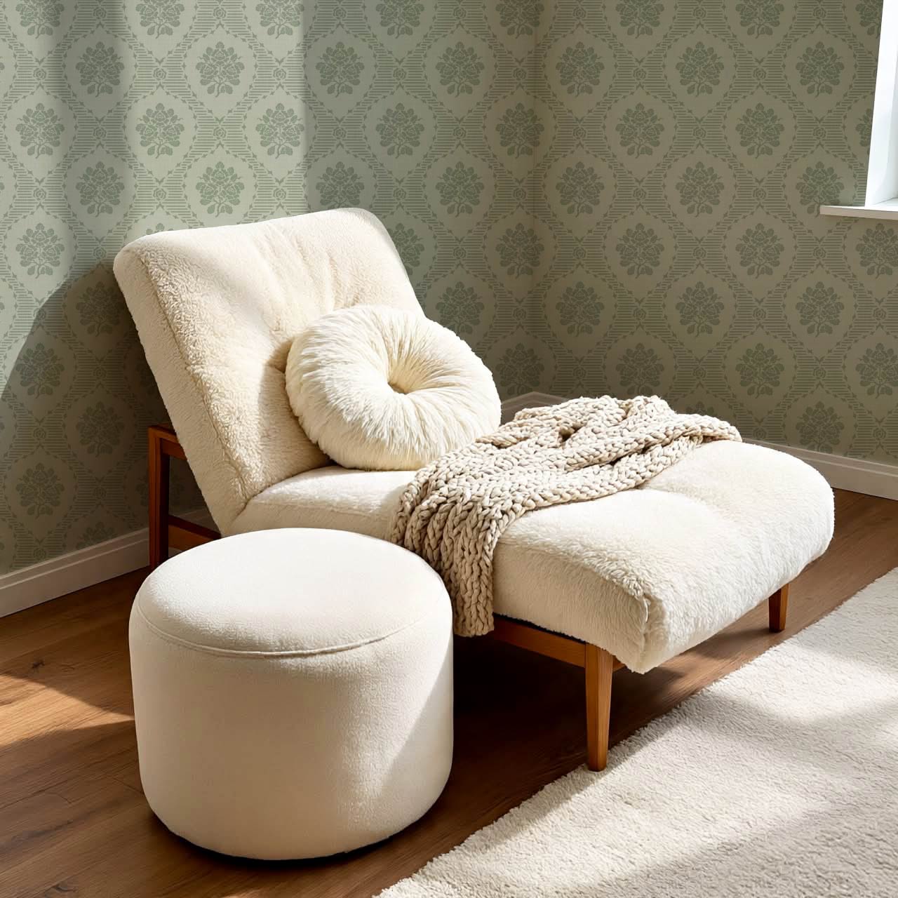 Harmony Ogee Lattice Bouquet Sage Wallpaper