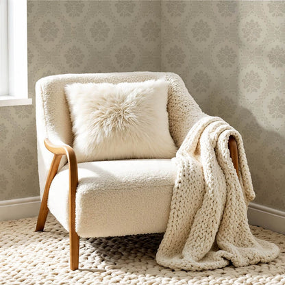 Harmony Ogee Lattice Bouquet Stone Wallpaper