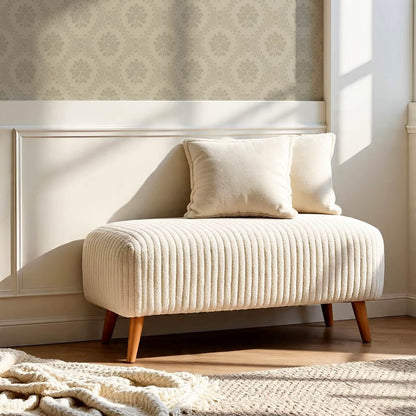 Harmony Ogee Lattice Bouquet Stone Wallpaper