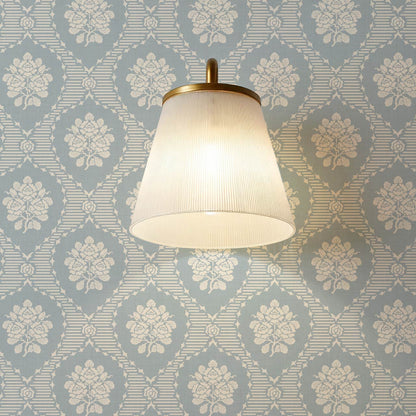 Harmony Ogee Lattice Bouquet French Blue Wallpaper