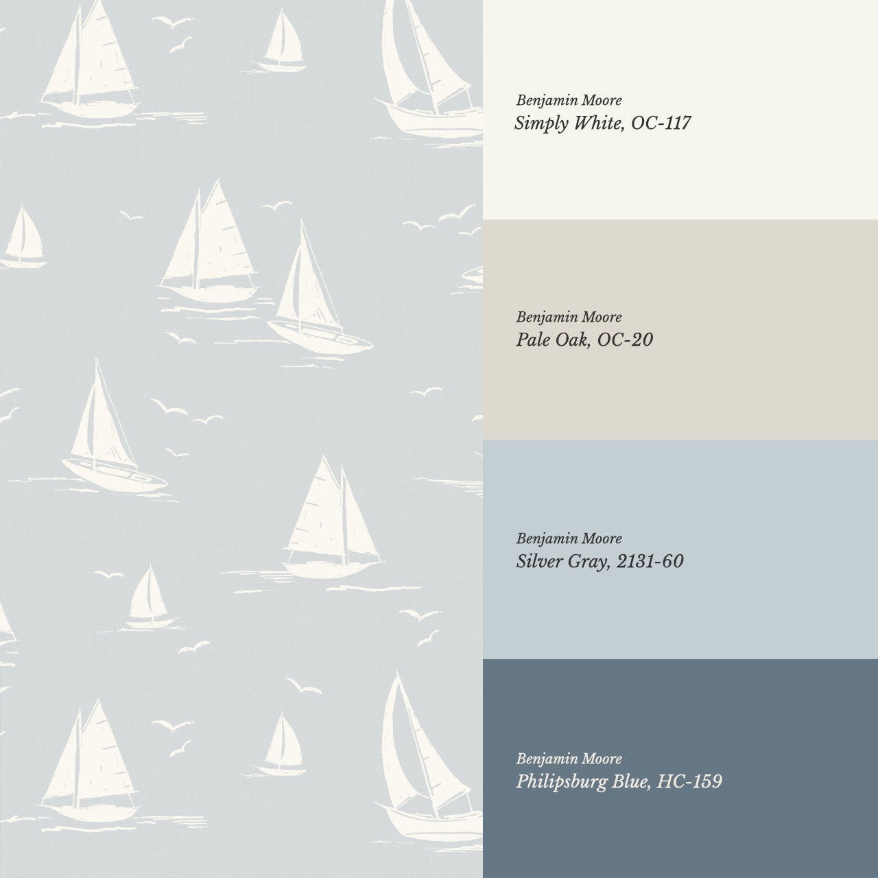 Harper Race Day Sailboats Baby Blue Wallpaper
