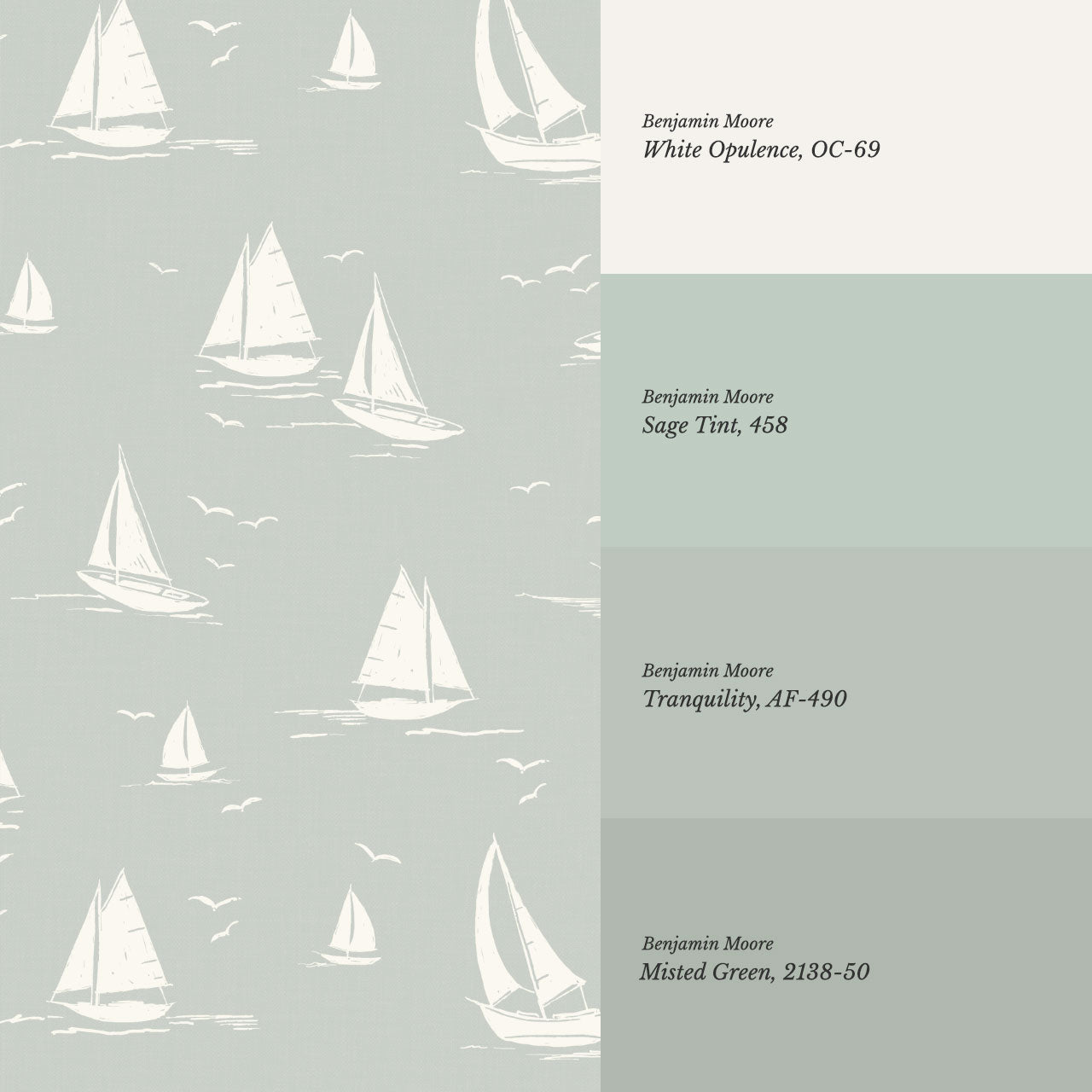 Harper Race Day Sailboats Sea Salt Wallpaper