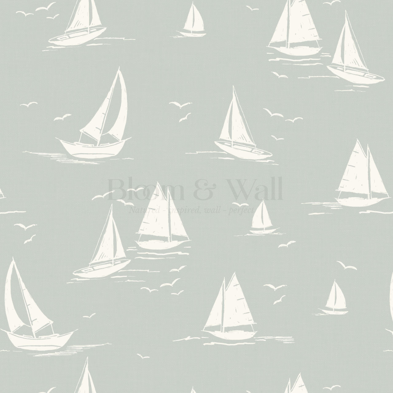 Harper Race Day Sailboats Sea Salt Wallpaper